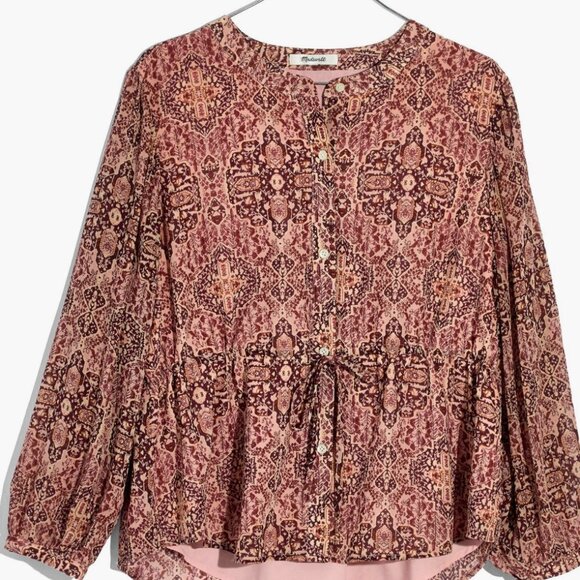 Madewell Kaleidoscope Boho Peasant Blouse, Size Small - Picture 3 of 10